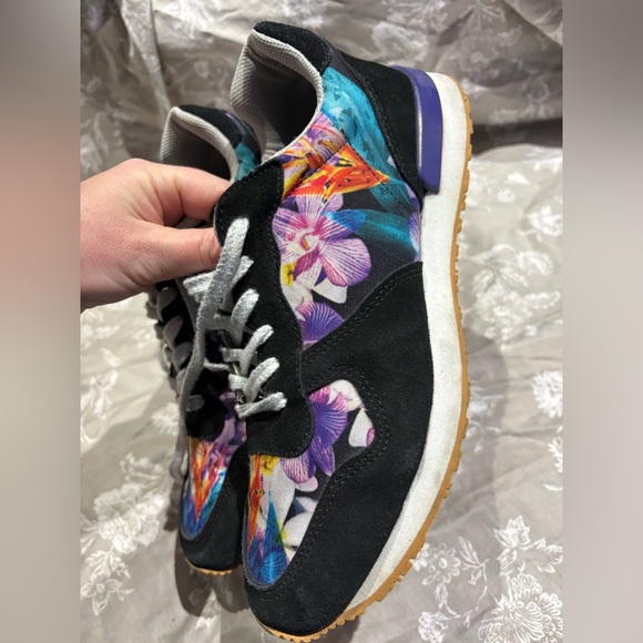 Inkkas Caladium black suede tropical floral sneakers 11 - Picture 9 of 9